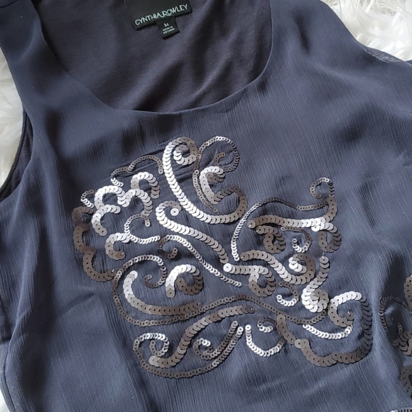 Cynthia Rowley  Embellished Sleeveless Blouse - Picture 2 of 7